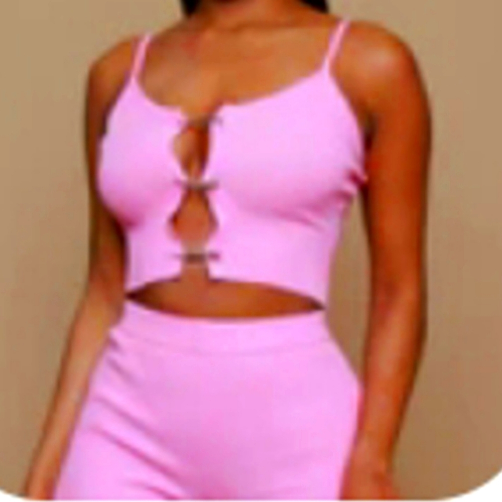 Pink- Keep Up Pin Up Bikr short set
